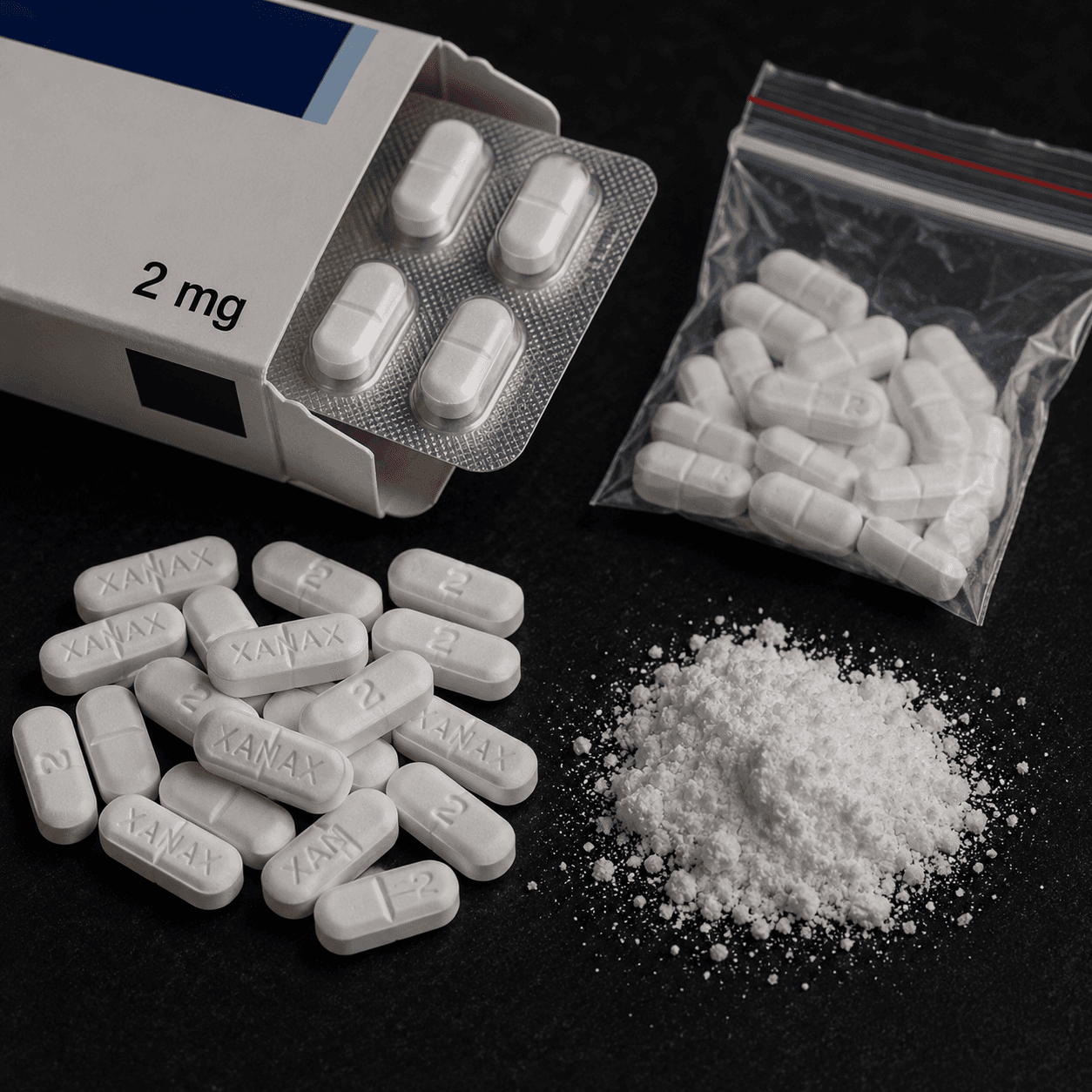 Alprazolam pharmaceutical product forms — founder-provided scientific education visual