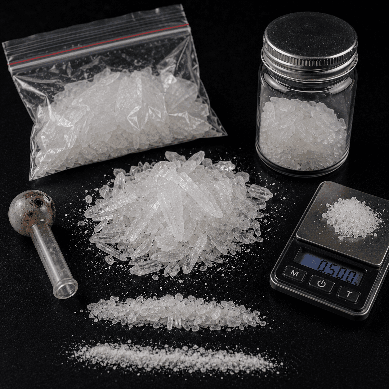 Methamphetamine compound visual — founder-provided scientific education visual